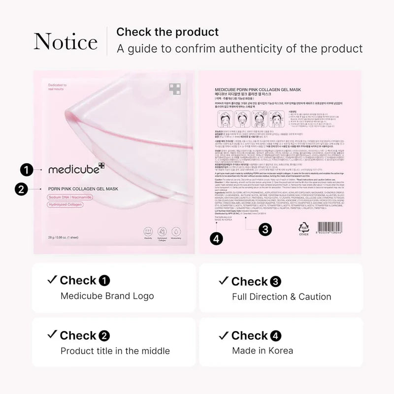 Medicube PDRN Pink Collagen Gel Mask 4 sheet bundle